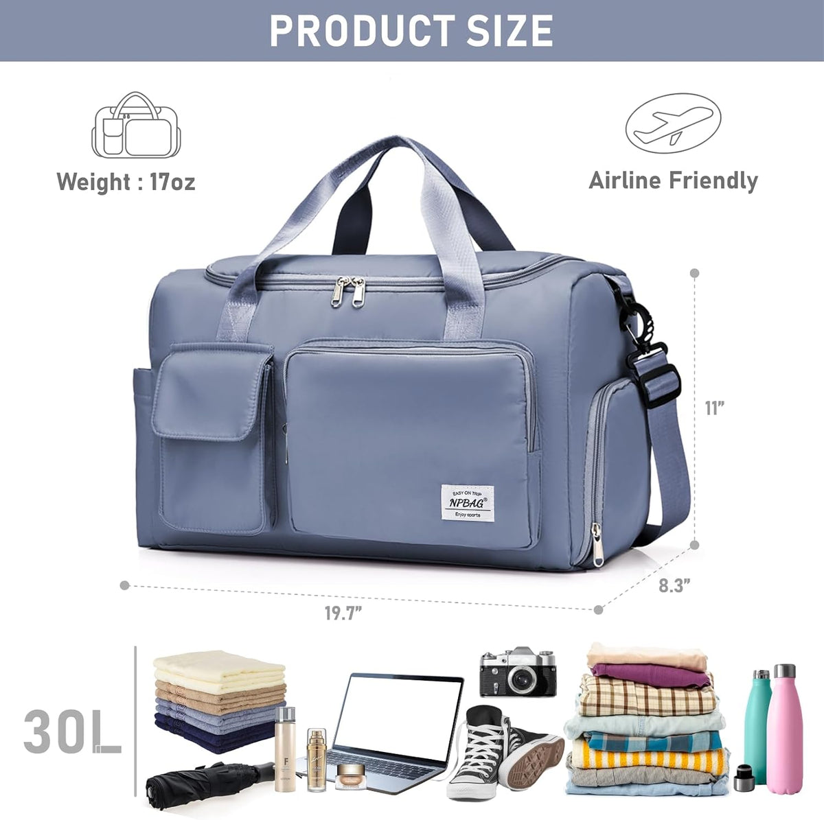 Women Travel Duffel, Multi Functional Large Expandable Weekender Carry-on Tote, Gym Workout Overnight Bag, Mommy Hospital Bag for Labor and Delivery - Colors A