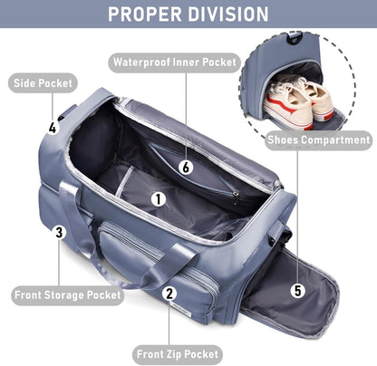 Women Travel Duffel, Multi Functional Large Expandable Weekender Carry-on Tote, Gym Workout Overnight Bag, Mommy Hospital Bag for Labor and Delivery - Colors A