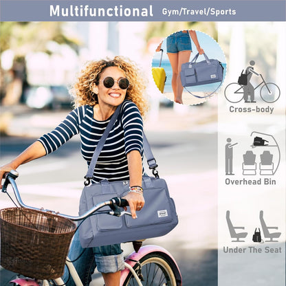Women Travel Duffel, Multi Functional Large Expandable Weekender Carry-on Tote, Gym Workout Overnight Bag, Mommy Hospital Bag for Labor and Delivery - Colors A