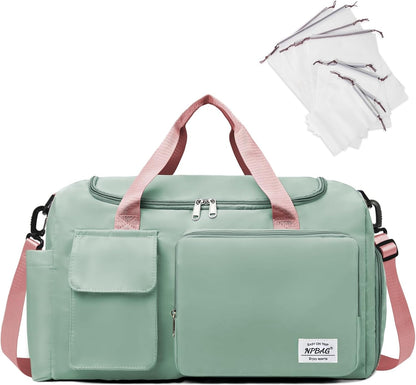 Women Travel Duffel, Multi Functional Large Expandable Weekender Carry-on Tote, Gym Workout Overnight Bag, Mommy Hospital Bag for Labor and Delivery - Colors A