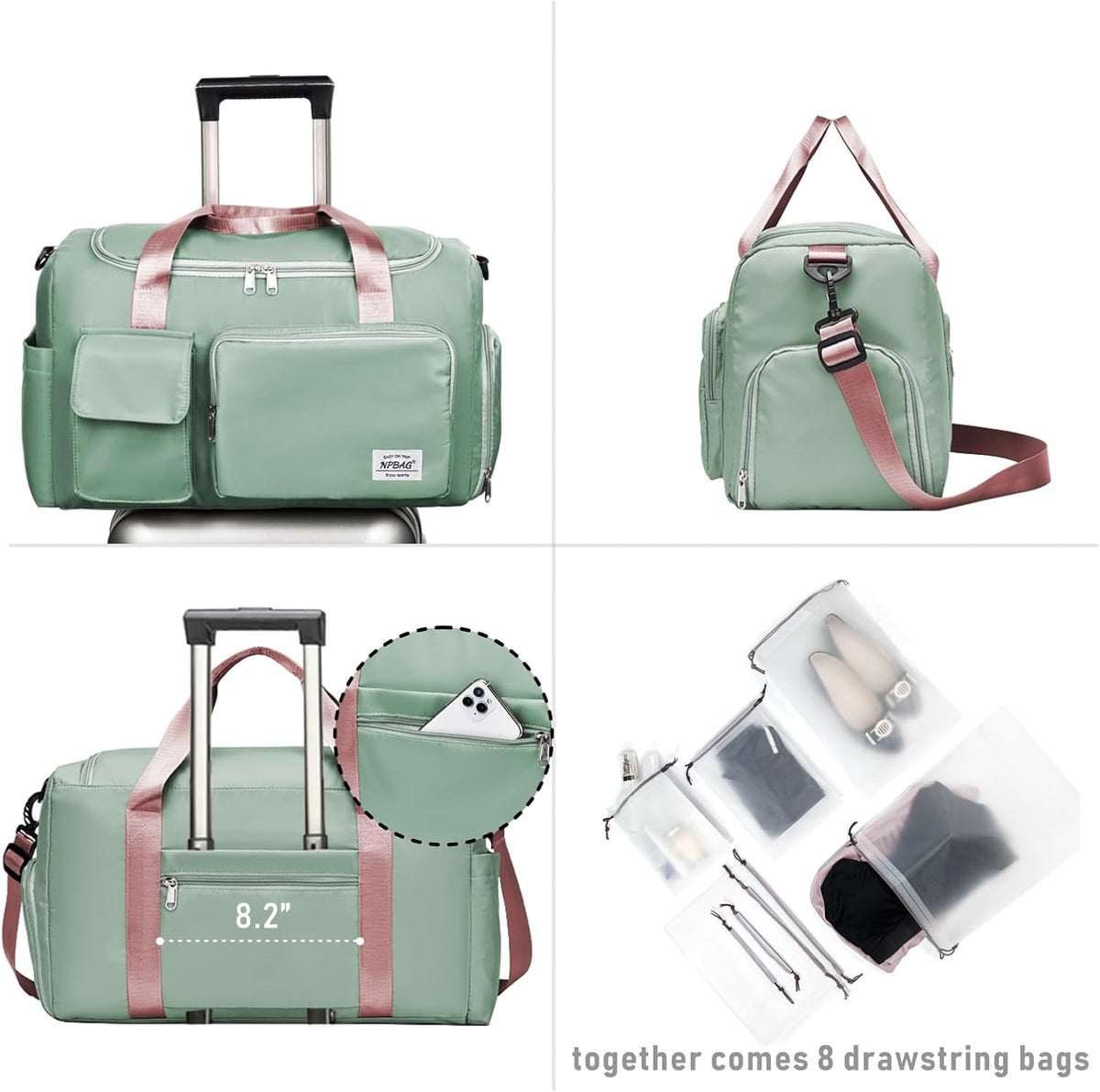 Women Travel Duffel, Multi Functional Large Expandable Weekender Carry-on Tote, Gym Workout Overnight Bag, Mommy Hospital Bag for Labor and Delivery - Colors A