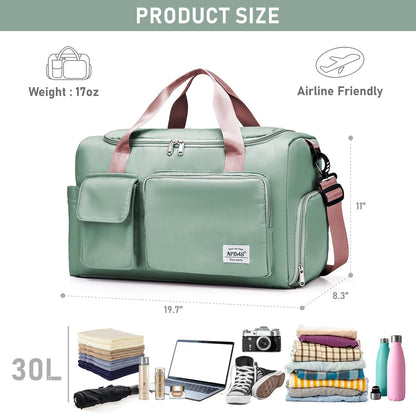 Women Travel Duffel, Multi Functional Large Expandable Weekender Carry-on Tote, Gym Workout Overnight Bag, Mommy Hospital Bag for Labor and Delivery - Colors A