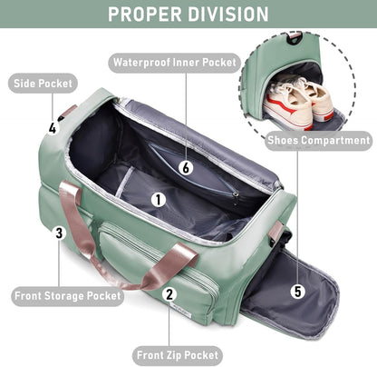 Women Travel Duffel, Multi Functional Large Expandable Weekender Carry-on Tote, Gym Workout Overnight Bag, Mommy Hospital Bag for Labor and Delivery - Colors A