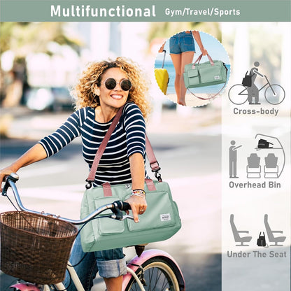 Women Travel Duffel, Multi Functional Large Expandable Weekender Carry-on Tote, Gym Workout Overnight Bag, Mommy Hospital Bag for Labor and Delivery - Colors A