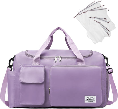 Women Travel Duffel, Multi Functional Large Expandable Weekender Carry-on Tote, Gym Workout Overnight Bag, Mommy Hospital Bag for Labor and Delivery - Colors A