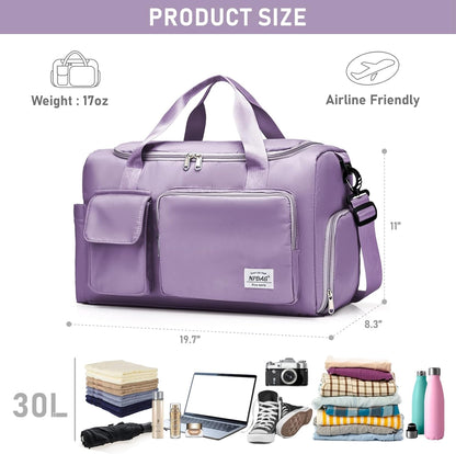 Women Travel Duffel, Multi Functional Large Expandable Weekender Carry-on Tote, Gym Workout Overnight Bag, Mommy Hospital Bag for Labor and Delivery - Colors A