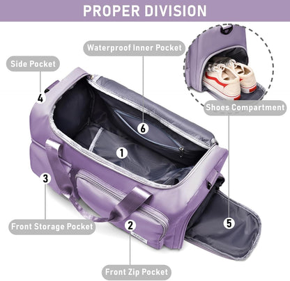Women Travel Duffel, Multi Functional Large Expandable Weekender Carry-on Tote, Gym Workout Overnight Bag, Mommy Hospital Bag for Labor and Delivery - Colors A