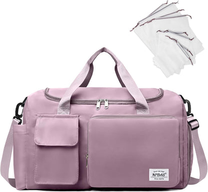 Women Travel Duffel, Multi Functional Large Expandable Weekender Carry-on Tote, Gym Workout Overnight Bag, Mommy Hospital Bag for Labor and Delivery - Colors A