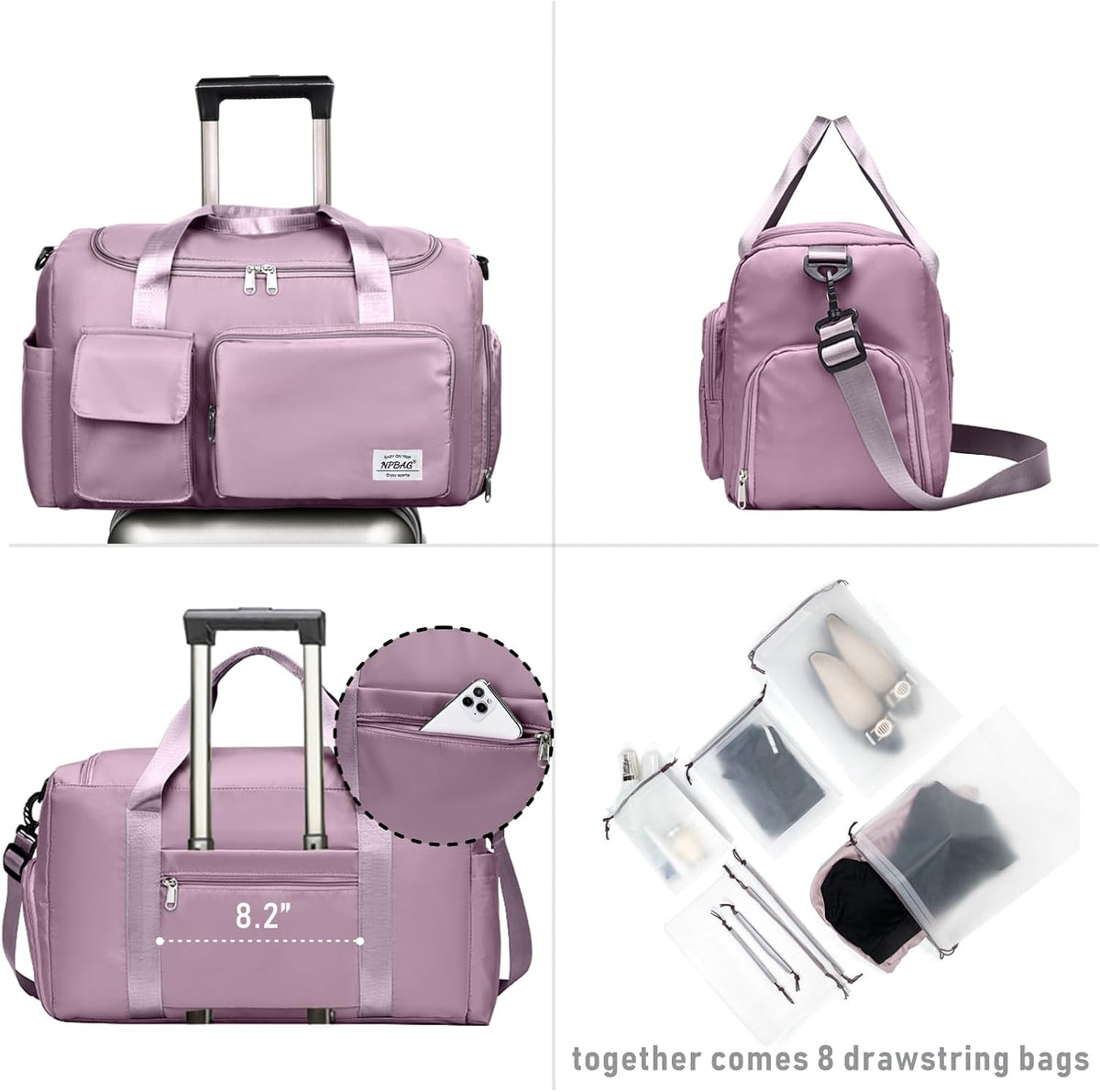 Women Travel Duffel, Multi Functional Large Expandable Weekender Carry-on Tote, Gym Workout Overnight Bag, Mommy Hospital Bag for Labor and Delivery - Colors A