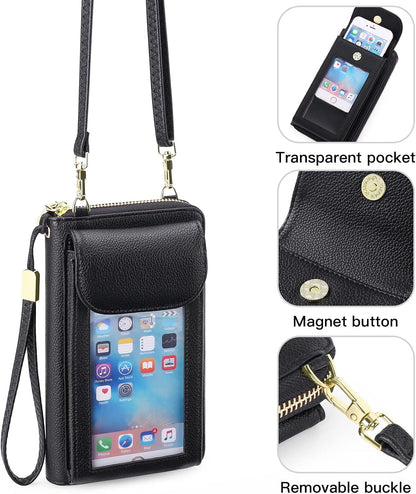 Small Cell Phone Crossbody Bag Purse for Women, PU Leather Wallet Purse…