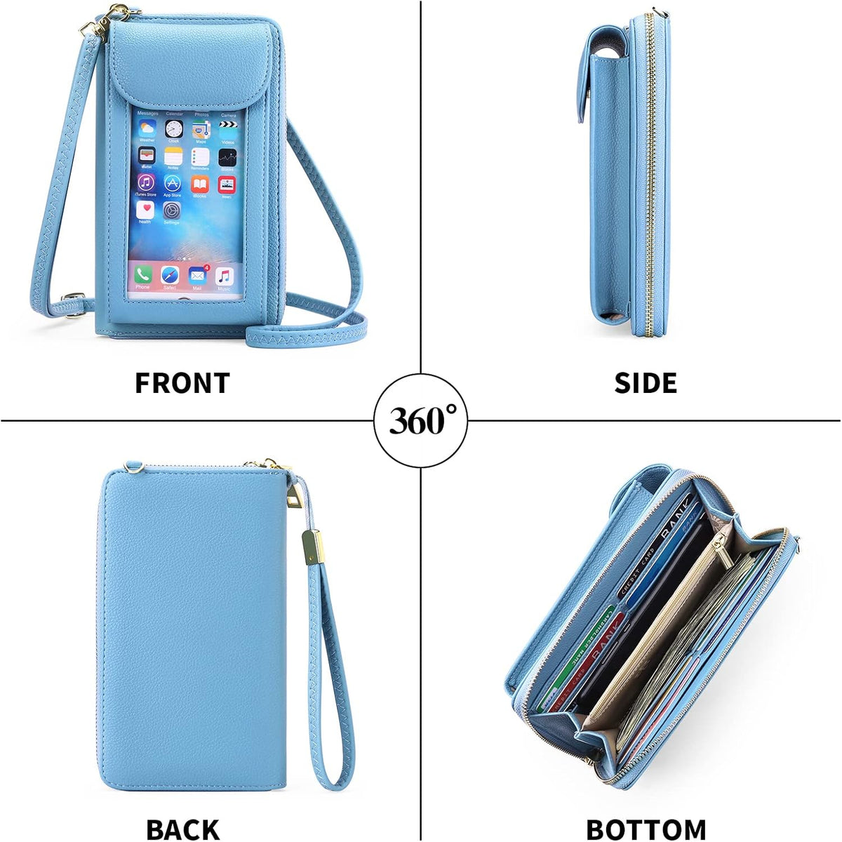 Small Cell Phone Crossbody Bag Purse for Women, PU Leather Wallet Purse…