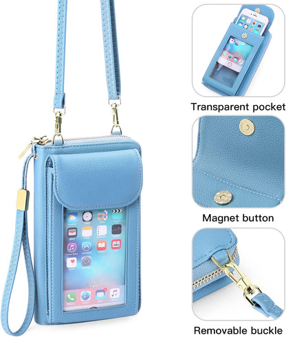 Small Cell Phone Crossbody Bag Purse for Women, PU Leather Wallet Purse…