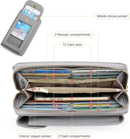 Small Cell Phone Crossbody Bag Purse for Women, PU Leather Wallet Purse…