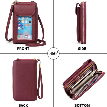 Small Cell Phone Crossbody Bag Purse for Women, PU Leather Wallet Purse…