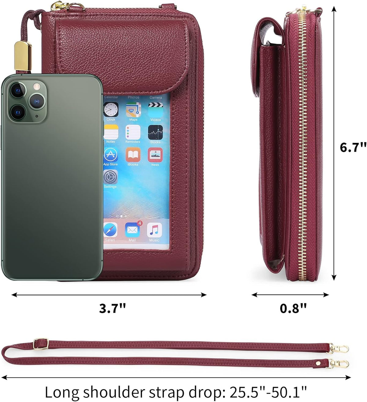 Small Cell Phone Crossbody Bag Purse for Women, PU Leather Wallet Purse…