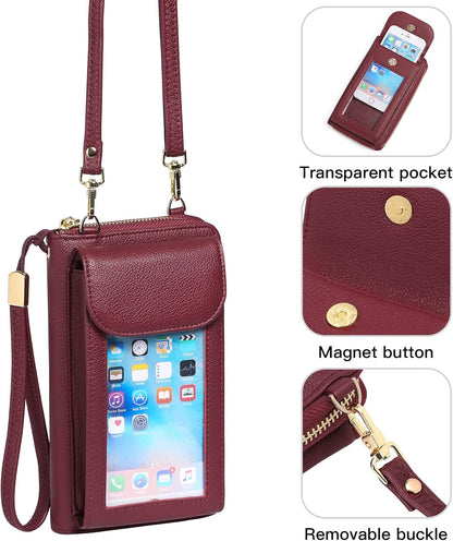 Small Cell Phone Crossbody Bag Purse for Women, PU Leather Wallet Purse…