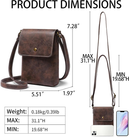 Small Cell Phone Crossbody Bag Purse for Women, PU Leather Wallet Purse…