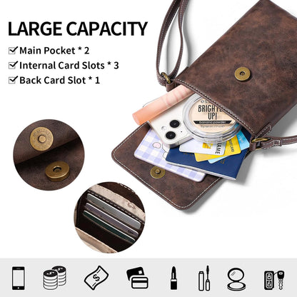 Small Cell Phone Crossbody Bag Purse for Women, PU Leather Wallet Purse…