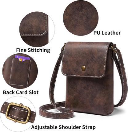 Small Cell Phone Crossbody Bag Purse for Women, PU Leather Wallet Purse…