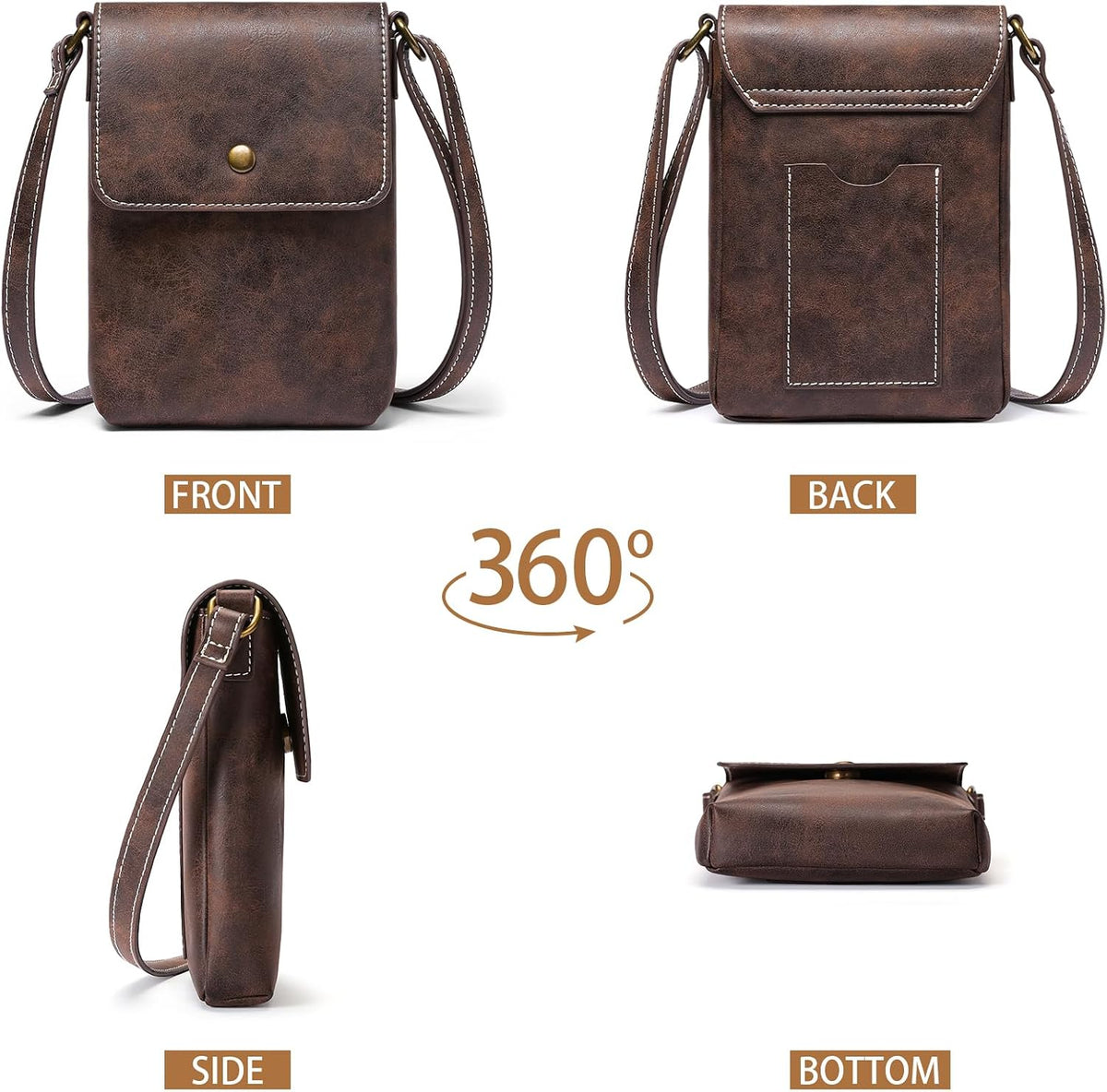 Small Cell Phone Crossbody Bag Purse for Women, PU Leather Wallet Purse…
