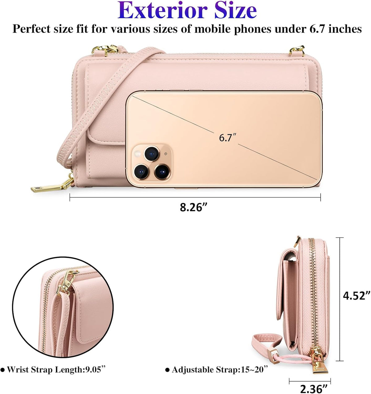 Small Cell Phone Crossbody Bag Purse for Women, PU Leather Wallet Purse…