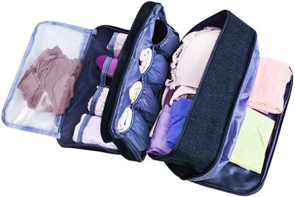 Portable Waterproof Underwear Storage Bag Travel Bra Organizer Lingerie Socks Toiletry Bag Layer Cosmetic Pouch for Women Men