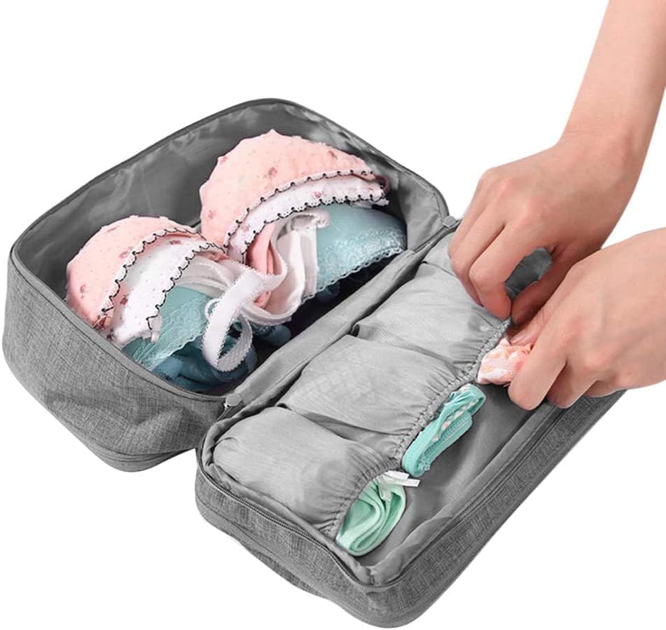 Portable Waterproof Underwear Storage Bag Travel Bra Organizer Lingerie Socks Toiletry Bag Layer Cosmetic Pouch for Women Men