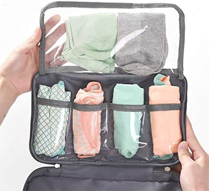Portable Waterproof Underwear Storage Bag Travel Bra Organizer Lingerie Socks Toiletry Bag Layer Cosmetic Pouch for Women Men