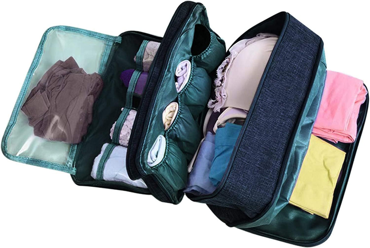 Portable Waterproof Underwear Storage Bag Travel Bra Organizer Lingerie Socks Toiletry Bag Layer Cosmetic Pouch for Women Men