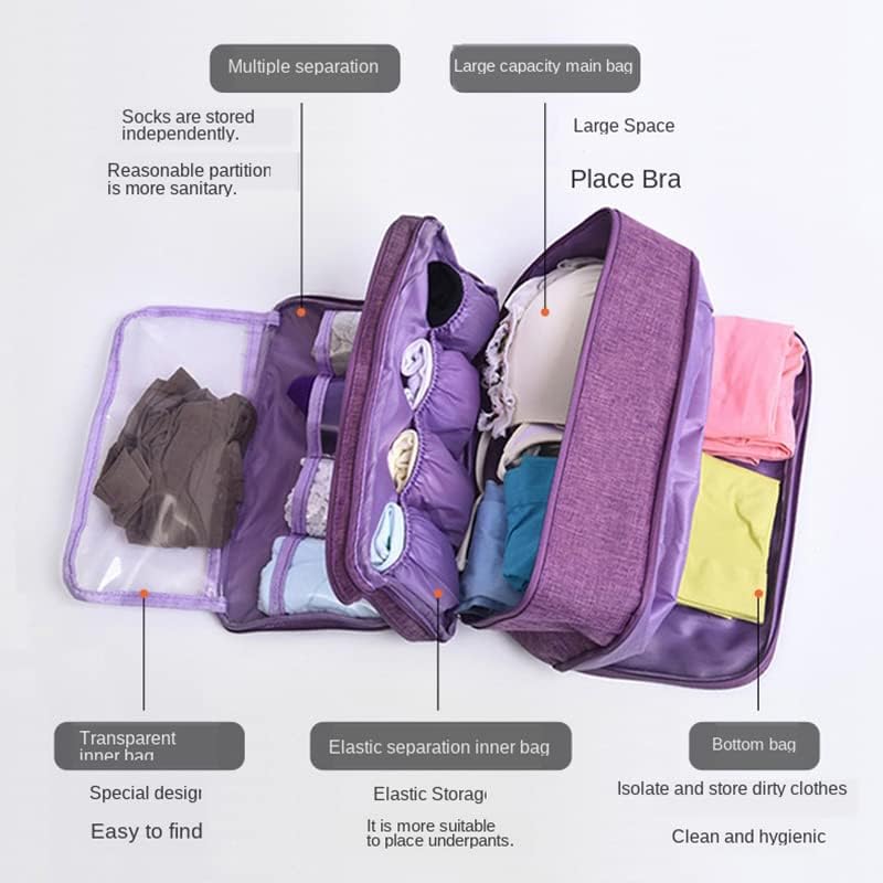 Portable Waterproof Underwear Storage Bag Travel Bra Organizer Lingerie Socks Toiletry Bag Layer Cosmetic Pouch for Women Men
