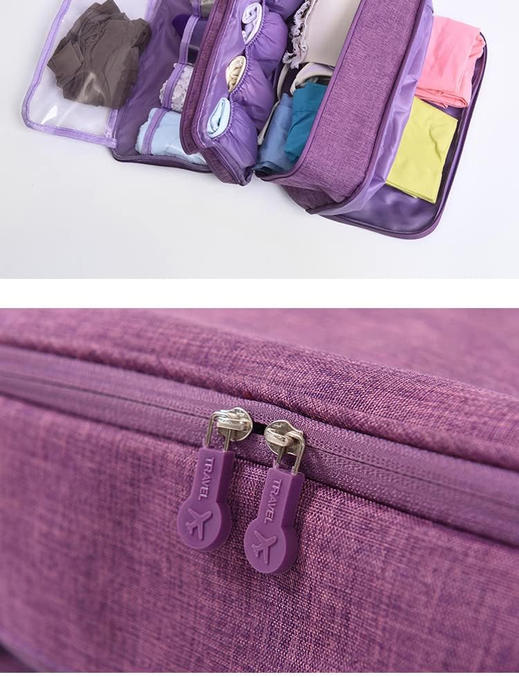 Portable Waterproof Underwear Storage Bag Travel Bra Organizer Lingerie Socks Toiletry Bag Layer Cosmetic Pouch for Women Men