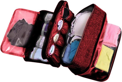 Portable Waterproof Underwear Storage Bag Travel Bra Organizer Lingerie Socks Toiletry Bag Layer Cosmetic Pouch for Women Men