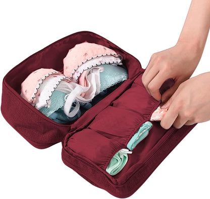Portable Waterproof Underwear Storage Bag Travel Bra Organizer Lingerie Socks Toiletry Bag Layer Cosmetic Pouch for Women Men