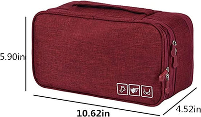 Portable Waterproof Underwear Storage Bag Travel Bra Organizer Lingerie Socks Toiletry Bag Layer Cosmetic Pouch for Women Men