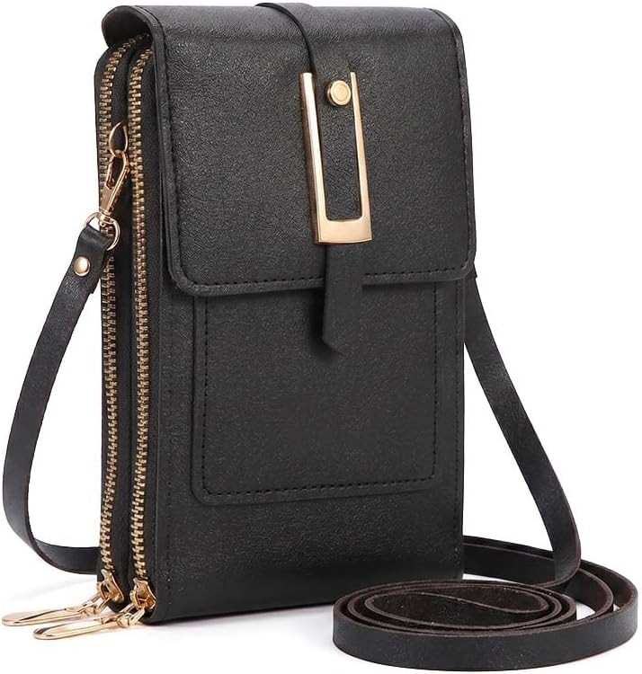Touchscreen phone crossbody bag for Women,Anti-Theft Leather Messenger Bag with Cell Phone Purse Window Zipper Pocket | Touchscreen