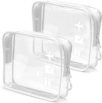 TSA Approved Toiletry Bag, 3pcs Clear Makeup Bags Quart Size Travel Makeup Cosmetic Bag, for Women and Men, Carry on Airport Airline Compliant Bag (Blue, L)