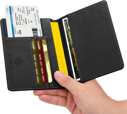 Passport Holder, Slim Travel Wallet RFID Blocking Card Case Cover | Passport Cover Protector Essentials with Credit Card Slots, For Women/Men