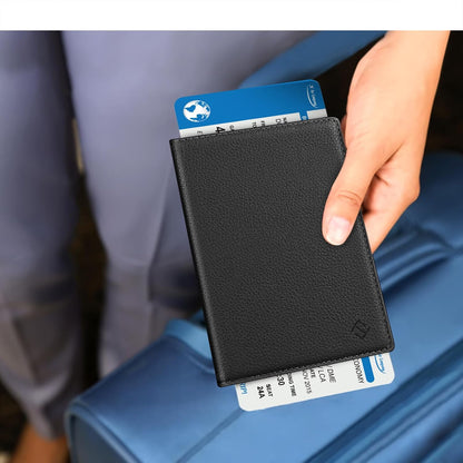 Passport Holder, Slim Travel Wallet RFID Blocking Card Case Cover | Passport Cover Protector Essentials with Credit Card Slots, For Women/Men