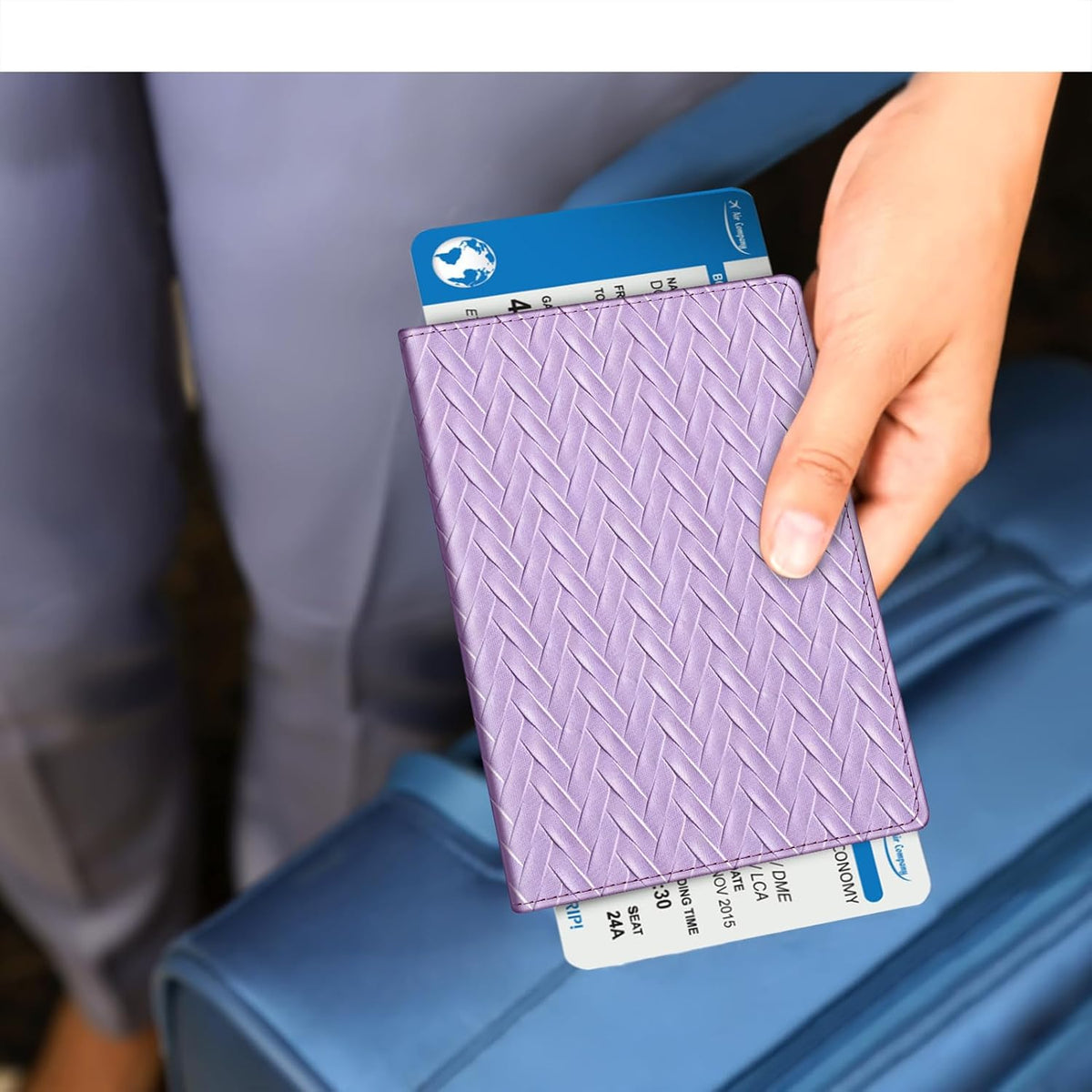 Passport Holder, Slim Travel Wallet RFID Blocking Card Case Cover | Passport Cover Protector Essentials with Credit Card Slots, For Women/Men