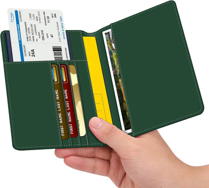 Passport Holder, Slim Travel Wallet RFID Blocking Card Case Cover | Passport Cover Protector Essentials with Credit Card Slots, For Women/Men