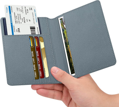 Passport Holder, Slim Travel Wallet RFID Blocking Card Case Cover | Passport Cover Protector Essentials with Credit Card Slots, For Women/Men
