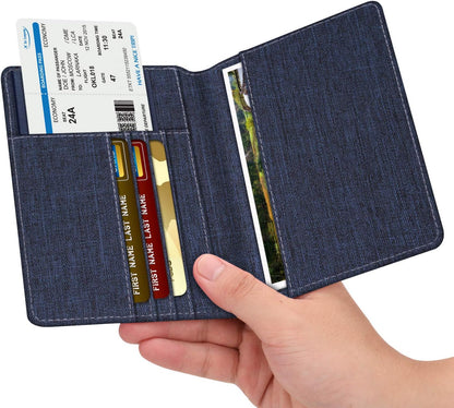 Passport Holder, Slim Travel Wallet RFID Blocking Card Case Cover | Passport Cover Protector Essentials with Credit Card Slots, For Women/Men