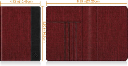 Passport Holder, Slim Travel Wallet RFID Blocking Card Case Cover | Passport Cover Protector Essentials with Credit Card Slots, For Women/Men