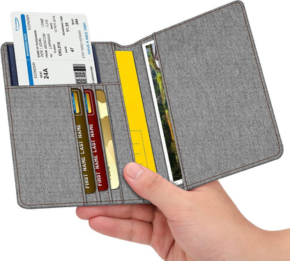 Passport Holder, Slim Travel Wallet RFID Blocking Card Case Cover | Passport Cover Protector Essentials with Credit Card Slots, For Women/Men