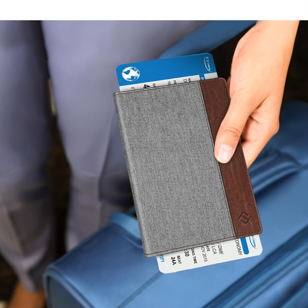 Passport Holder, Slim Travel Wallet RFID Blocking Card Case Cover | Passport Cover Protector Essentials with Credit Card Slots, For Women/Men
