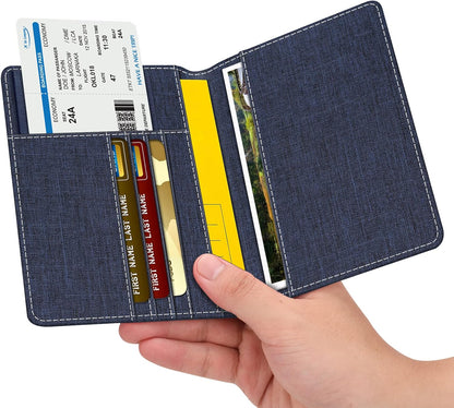 Passport Holder, Slim Travel Wallet RFID Blocking Card Case Cover | Passport Cover Protector Essentials with Credit Card Slots, For Women/Men