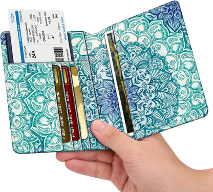 Passport Holder, Slim Travel Wallet RFID Blocking Card Case Cover | Passport Cover Protector Essentials with Credit Card Slots, For Women/Men