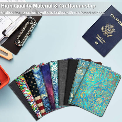 Passport Holder, Slim Travel Wallet RFID Blocking Card Case Cover | Passport Cover Protector Essentials with Credit Card Slots, For Women/Men