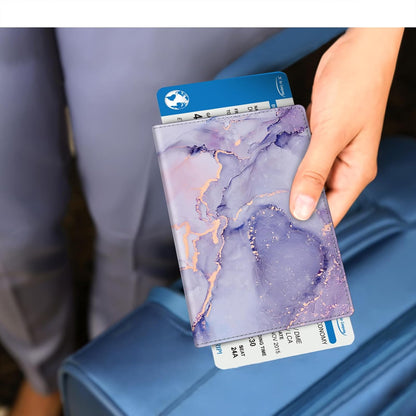 Passport Holder, Slim Travel Wallet RFID Blocking Card Case Cover | Passport Cover Protector Essentials with Credit Card Slots, For Women/Men