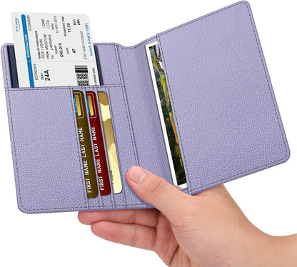 Passport Holder, Slim Travel Wallet RFID Blocking Card Case Cover | Passport Cover Protector Essentials with Credit Card Slots, For Women/Men
